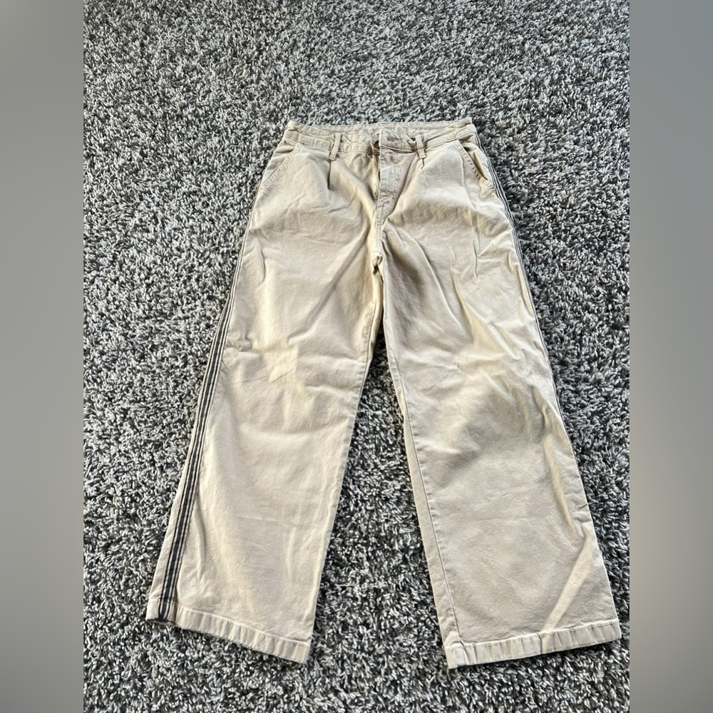 American Eagle Outfitters Maddie+Kinzie wide leg chinos with Stripe Detail